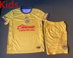 2024-2025 Club America Home Yellow Kids/Youth Soccer Uniform-0565