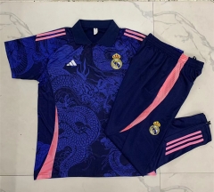 2024-2025 Real Madrid Royal Blue Thailand Polo Uniform-815