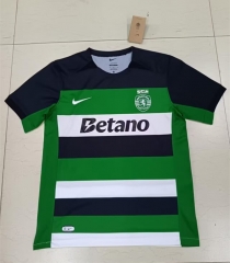 (S-4XL) 2024-2025 Sporting Clube de Portugal Home Black&White and Green Thailand Soccer Jersey AAA-0485