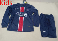2024-2025 Paris SG Home Blue LS Kid/Youth Soccer Uniform-507