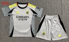 2024-2025 Benfica 3rd Away Gray&White Kids/Youth Soccer Uniform