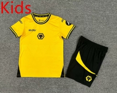 2024-2025 Wolverhampton Wanderers Home Yellow Kid/Youth Soccer Uniform-7809