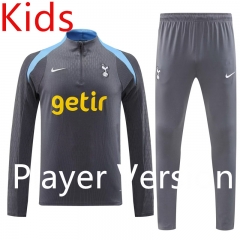 Player Version 2024-2025 Tottenham Hotspur Gray Kids/Youth Tracksuit-4627
