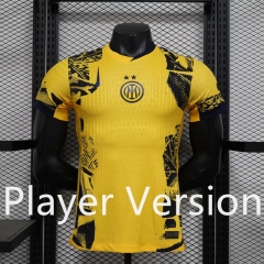 Player Version 2024-2025 Inter Milan 2nd Away Yellow Thailand Soccer Jersey AAA-4514