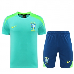 2024-2025 Brazil Laker Green Short-sleeved Thailand Soccer Tracksuit-LH