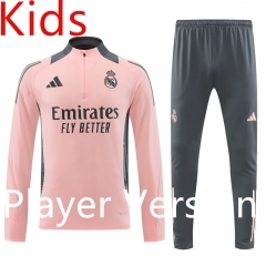 Player Version 2024-2025 Real Madrid Pink Kids/Youth Soccer Tracksuit-4627