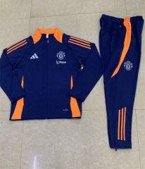 2024-2025 Manchester United Royal Blue Thailand Soccer Jacket Uniform-411