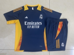 2024-2025 Real Madrid Royal Blue Short-Sleeve Thailand Soccer Tracksuit-815