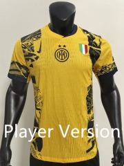 With Patch Player Version 2024-2025 Inter Milan 2nd Away Yellow Thailand Soccer Jersey AAA-SJ