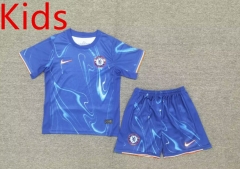 Without Sponsor Version 2024-2025 Chelsea Home Blue Kid/Youth Soccer Uniform-2353