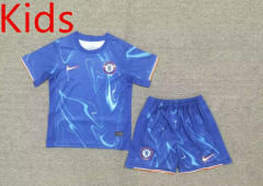 Without Sponsor Version 2024-2025 Chelsea Home Blue Kid/Youth Soccer Uniform-2353