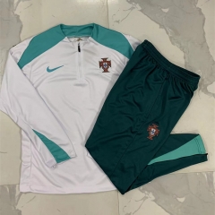 2024-2025 Portugal White Thailand Soccer Tracksuit-815