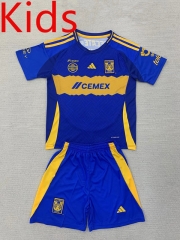 2024-2025 Tigres UANL Away Blue Kids/Youth Soccer Uniform-AY