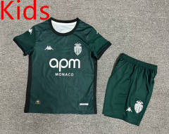 2024-2025 Monaco Away Dark Green Kids/Youth Soccer Uniform-7809