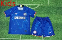 With Sponsor Version 2024-2025 Chelsea Home Blue Kid/Youth Soccer Uniform-8746