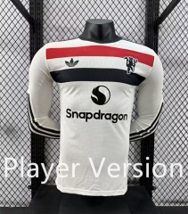 Player Version 2024-2025 Manchester United 2nd Away White LS Thailand Soccer jersey AAA-4285