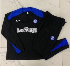 2024-2025 Inter Milan Black Thailand Soccer Tracksuit-815