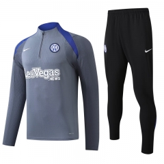 2024-2025 Inter Milan Light Gray Thailand Soccer Tracksuit-4627