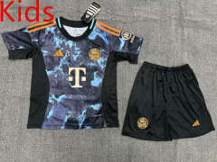 2024-2025 Bayern München Away Black&Gray Kids/Youth Soccer Uniform-1506