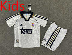 Retro Version 1998-2000 Real Madrid Home White Kids/Youth Soccer Uniform-6748