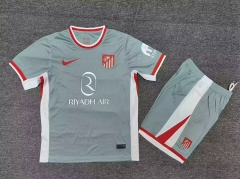 2024-2025 Atletico Madrid Away Light Gray Soccer Uniform -9070