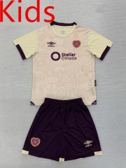 2024-2025 Heart of Midlothian Away Light Yellow Kids/Youth Soccer Uniform-AY