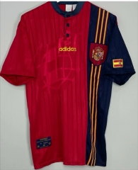 Retro Version 1996 Spain Home Red Thailand Soccer Jersey AAA-5177