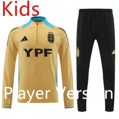 Player Version 2024-2025 Argentina Khaki Kids/Youth Soccer Tracksuit-4627