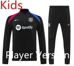 Player Version 2024-2025 Barcelona Black Kid-Youth Soccer Tracksuit -4627