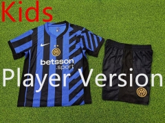 Player Version 2024-2025 Inter Milan Home Blue&Black Kid/Youth Soccer Uniform-9926
