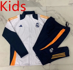 2024-2025 Real Madrid White Kids/Youth Soccer Jacket Uniform-815