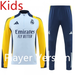 Player Version 2024-2025 Real Madrid Light Blue Kids/Youth Soccer Tracksuit-4627
