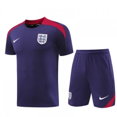 2024-2025 England Purple Short-sleeved Thailand Soccer Tracksuit-LH