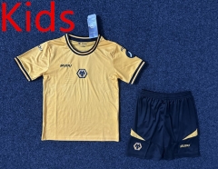 2024-2025 Wolverhampton Wanderers Home Yellow Kid/Youth Soccer Uniform-5526