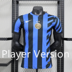 Without Sponsor Player Version 2024-2025 Inter Milan Home Blue&Black Thailand Soccer Jersey AAA-888