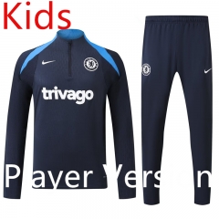 Player Version 2024-2025 Chelsea Royal Blue Kids/Youth Soccer Tracksuit-4627