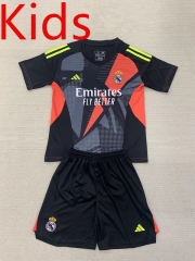 2024-2025 Real Madrid Goalkeeper Black Kids/Youth Soccer Uniform-AY