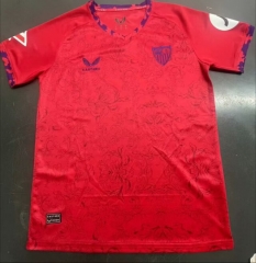 Without Sponsor 2024-2025 Sevilla Away Red Thailand Soccer Jersey AAA-5177