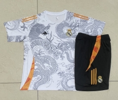 2024-2025 Real Madrid White Short-Sleeve Thailand Soccer Tracksuit-815