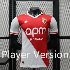Player Version 2024-2025 Monaco Home Red&White Thailand Soccer Jersey AAA-888