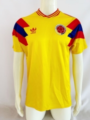 Retro Version 90 Colombia Home Yellow Thailand Soccer Jersey AAA-503