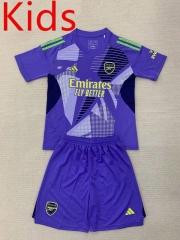 2024-2025 Arsenal Goalkeeper Purple Kids/Youth  Soccer Uniform-AY
