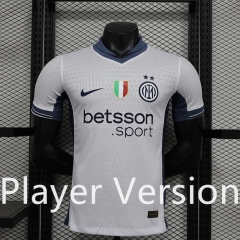 With Sponsor Player Version 2024-2025 Inter Milan Away White Thailand Soccer Jersey AAA-888
