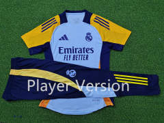 Player Version 2024-2025 Real Madrid Light Blue Short-Sleeve Thailand Soccer Tracksuit-9926