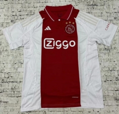 (S-4XL) 2024-2025 Ajax Home Red&White Thailand Soccer Jersey AAA