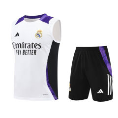 2024-2025 Real Madrid White&Purple Thailand Soccer Vest Uniform-418