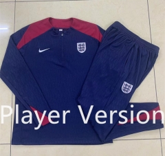 Player Version 2024-2025 England Royal Blue Thailand Soccer Tracksuit-815
