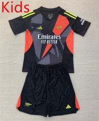 2024-2025 Arsenal Goalkeeper Black Kids/Youth  Soccer Uniform-AY