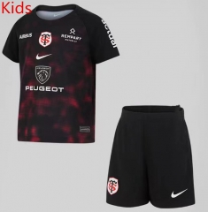 2024-2025 Toulouse Home Black Kid/Youth Rugby Uniform