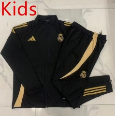 2024-2025 Real Madrid Black Kids/Youth Soccer Jacket Uniform-815